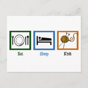 Carte Postale Mangez le Knit de sommeil