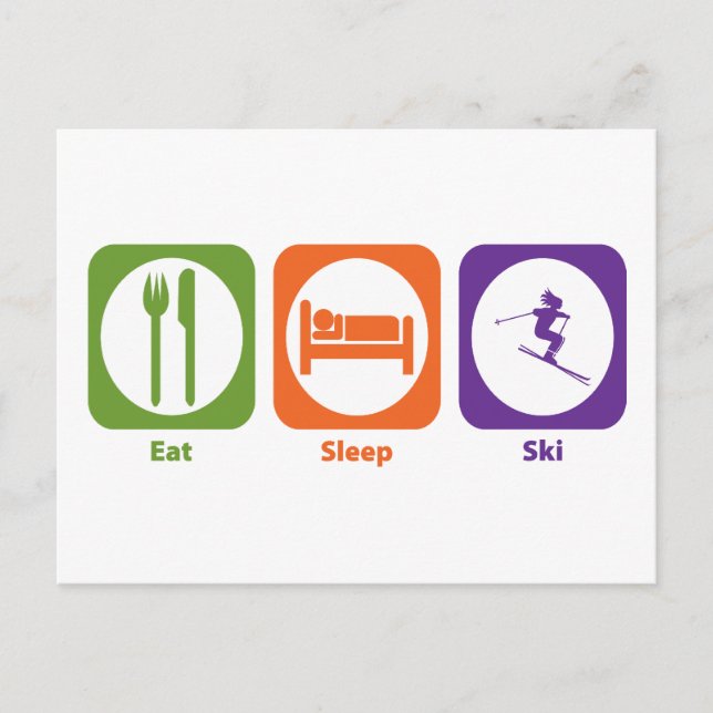 Carte Postale Mangez le ski du sommeil (Devant)