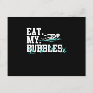 Carte Postale Mangez Mes Bulles Amusante Nage Cadeau Conception