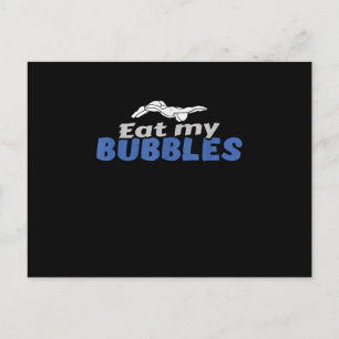Carte Postale Mangez mes bulles nager Cadeau design nage
