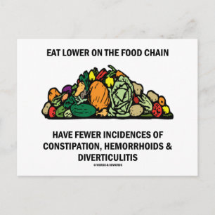 Carte Postale Mangez Plus Bas Dans La Chaîne Alimentaire (Légume