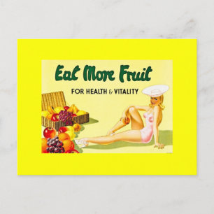 Carte Postale Mangez plus de fruits - Annonce Vintage vers 1940