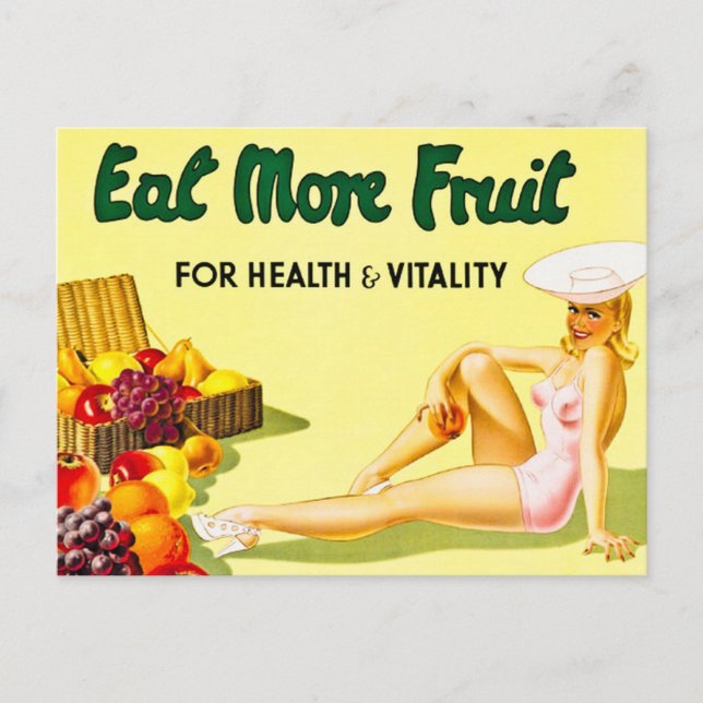 Carte Postale Mangez plus de fruits pour la santé et la vitalité (Devant)