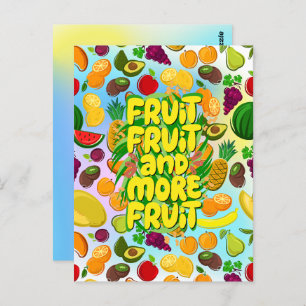 Carte Postale Mangez plus de fruits   yoga alimentaire sain moti