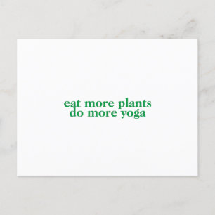 Carte Postale Mangez plus de plantes faire plus de yoga-vegan-vé