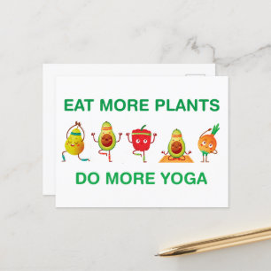 Carte Postale Mangez plus de Plantes Faites plus de Yoga