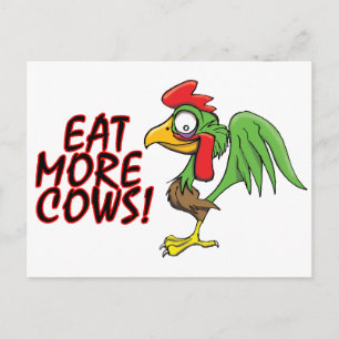CARTE POSTALE MANGEZ PLUS DE VACHES !