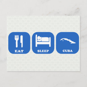 Carte Postale Mangez Sleep Cuba