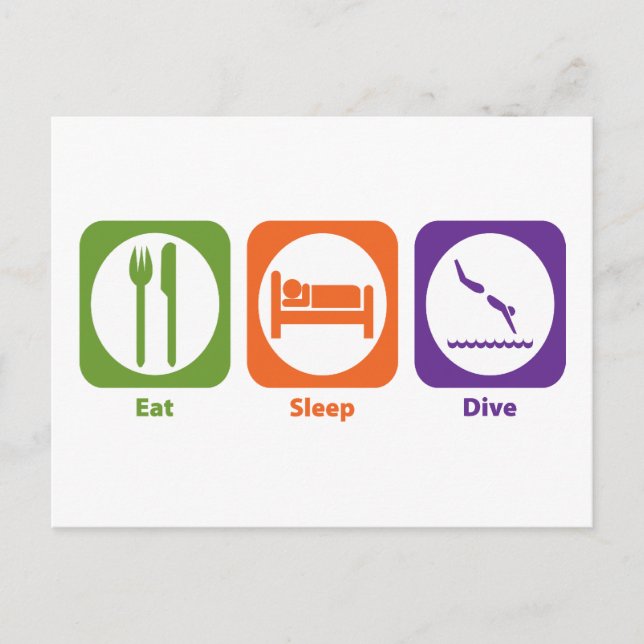 Carte Postale Mangez Sleep Dive (Devant)