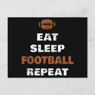 Carte Postale Mangez Sleep Football Répéter Love Football Vintag