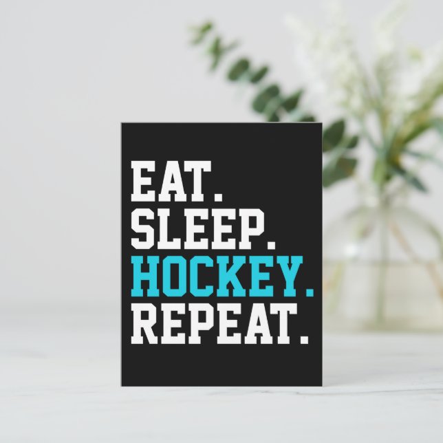 Carte Postale Mangez Sleep Hockey Repeat -Amateurs de hockey (Debout devant)