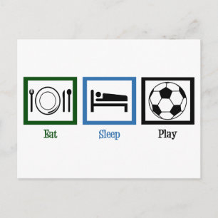 Carte Postale Mangez Sleep Jouer Soccer
