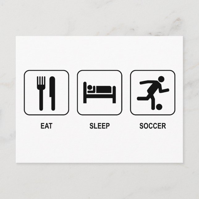 Carte Postale Mangez Sleep Soccer (Devant)