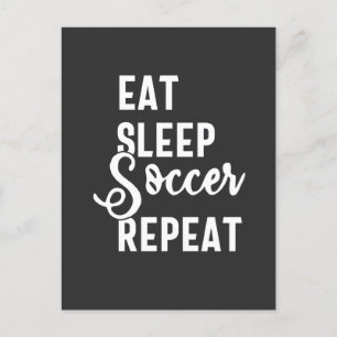 Carte Postale mangez sommeil soccer répéter