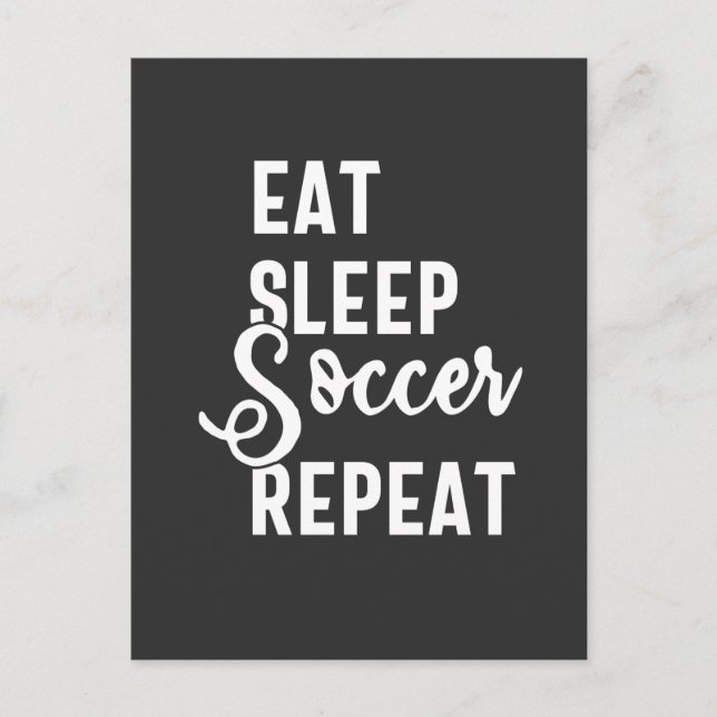 Carte Postale mangez sommeil soccer répéter (Devant)