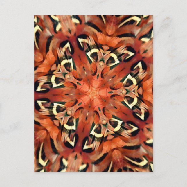 Carte Postale Mango Pheasé Plumes Kaleidoscope Mandala (Devant)