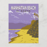 Manhattan Beach California Travel Art Vintage