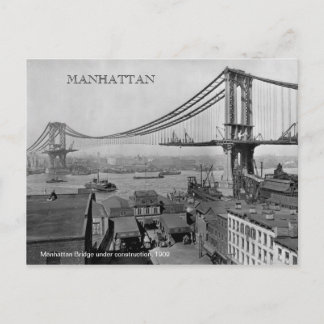 Carte Postale Manhattan Bridge under construction 1909 photo