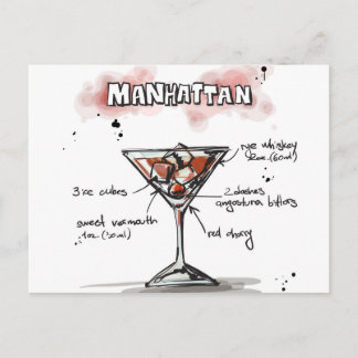Carte Postale Manhattan Drink Recette Conception