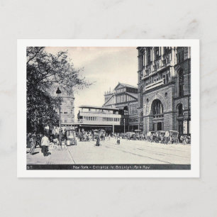 Carte Postale Manhattan, Entrée du pont Brooklyn, Vintage