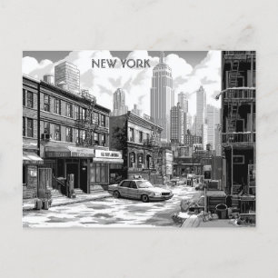 Carte Postale Manhattan New York Black and White Travel