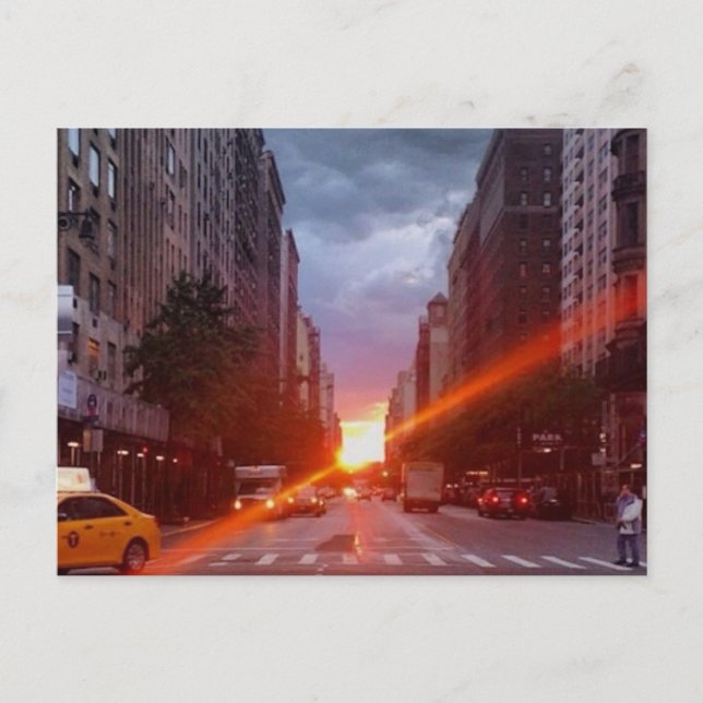 Carte Postale Manhattanhenge (Manhattan au coucher du soleil) Ne (Devant)