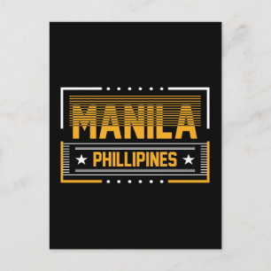 Carte Postale Manille Philippines Typographie Moderne Conception