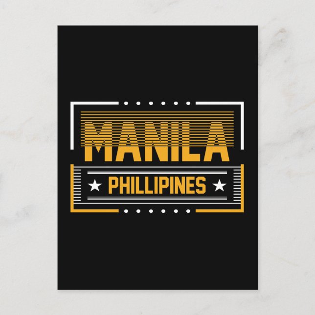 Carte Postale Manille Philippines Typographie Moderne Conception (Devant)