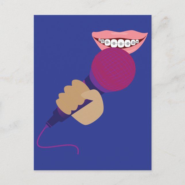 Carte Postale Manipulation de microphone (Devant)