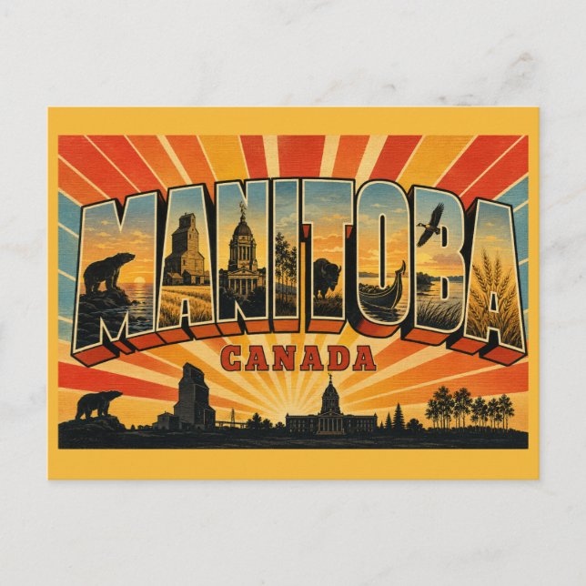 Carte Postale Manitoba Canada Vintage (Devant)
