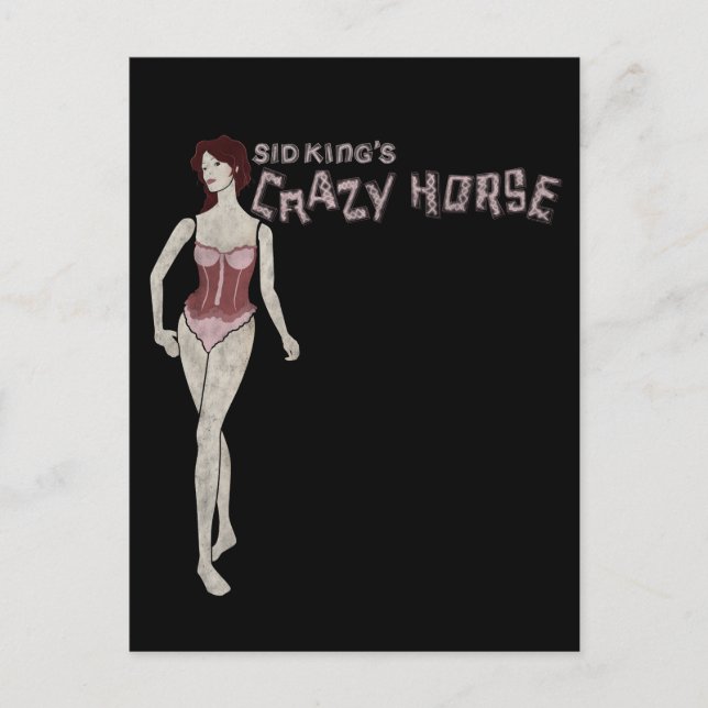 Carte Postale mannequin à cheval fou de sid king (Devant)