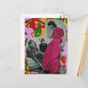 Carte Postale Mannequin de pyjama Lady circa 1939  Collage multi