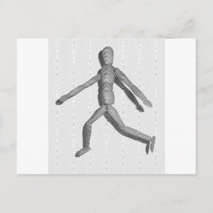 Carte Postale Mannequin humain en bois