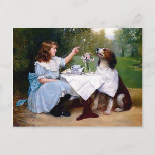 Carte Postale Mannequins de table victorienne pour animal de com