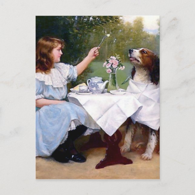 Carte Postale Mannequins de table victorienne pour animal de com (Devant)