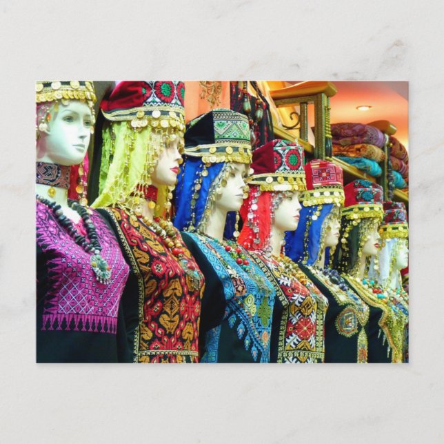 Carte Postale Mannequins en costumes traditionnels, Amman, Jorda (Devant)