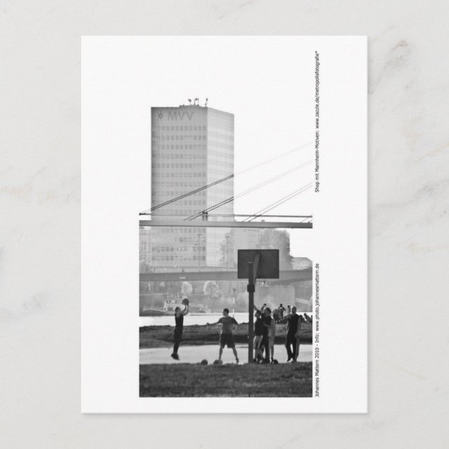 Carte Postale Mannheim - Basketballer am Neckar (Devant)