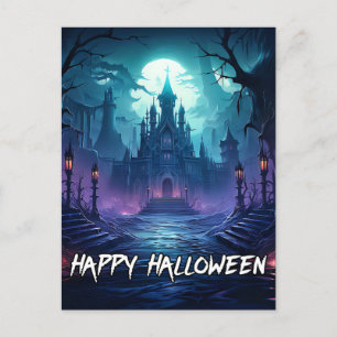 Carte Postale Manoir déplaisant hanté   Bonne Halloween