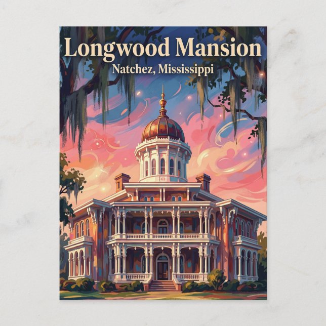 Carte Postale Manoir Longwood Mississippi (Devant)