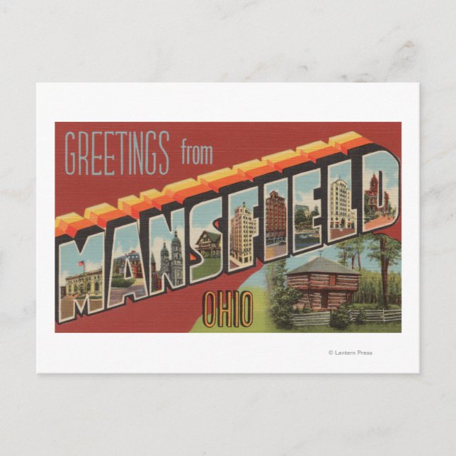 Carte Postale Mansfield, Ohio - Scènes de grandes lettres (Devant)