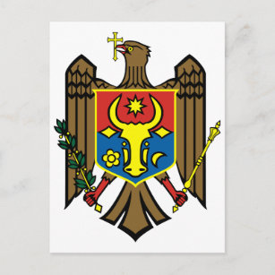 Carte Postale Manteau officiel de Moldau de symbole d'héraldique