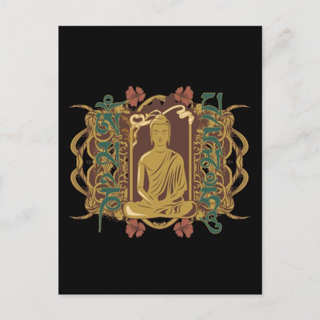 Carte Postale Mantra de Bouddha vintage (Devant)