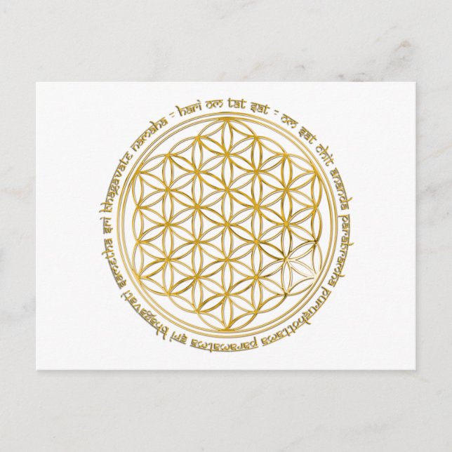 Carte Postale Mantra Moola / Blume Des Lebens (Devant)