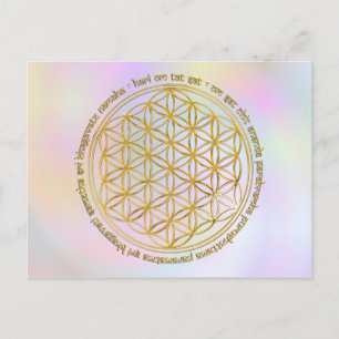 Carte Postale Mantra Moola / Blume Des Lebens   pastel