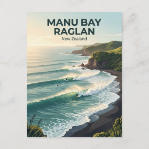 Carte Postale Manu Bay, Raglan Surf Breaks Nouvelle-Zélande
