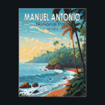 Carte Postale Manuel Antonio Parc National Travel Art Vintage<br><div class="desc">Manuel Antonio National Park,  dessin vectoriel. Le parc national Manuel Antonio,  situé sur la côte Pacifique centrale du Costa Rica,  comprend une forêt tropicale accidentée,  des plages de sable blanc et des récifs coralliens.</div>