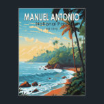 Carte Postale Manuel Antonio Parc National Voyage Art Vintage<br><div class="desc">Conception d'illustration vectorielle du Parc National Manuel Antonio. Le Parc National Manuel Antonio,  sur la côte pacifique centrale du Costa Rica,  comprend une forêt tropicale accidentée,  des plages de sable blanc et des récifs coralliens.</div>