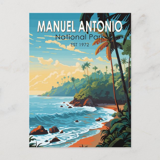 Carte Postale Manuel Antonio Parc National Voyage Art Vintage (Devant)