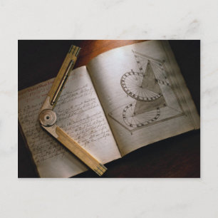 Carte Postale Manuel de calcul et règle de l'architecte victorie