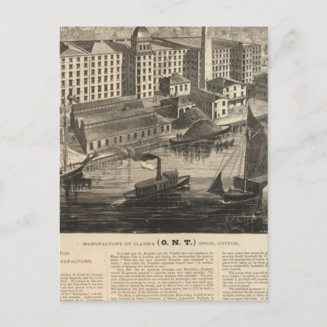 Carte Postale Manufacture de coton sur canette Clark's ONT (Devant)